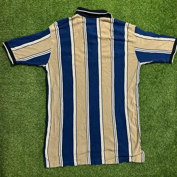Vintage King Size Vertical Stripe Polo Shirt - Picture 5 of 5